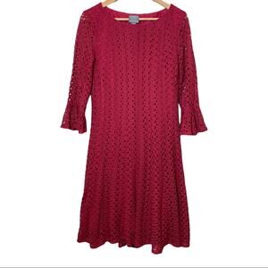 Rabbit Rabbit Rabbit Crochet Lace Dress Dark Pink Magenta Large